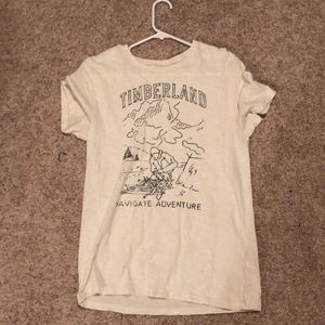Cream timberland shirt